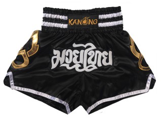 KANONG キック ボクシング パンツ キッズ : KNS-143-黒-K